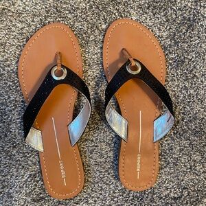 Report black sparkle flip flop